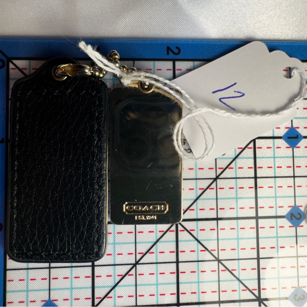 Coach Black Leather and Metal Hangtags - Picture 3 of 3